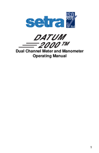 Thumbnail of document Manual - Datum 2000™ Meter and Manometer